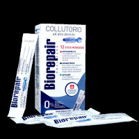 Концентрированная жидкость для полоскания полости рта Биорепейр, 12 пакетиков по 12 мл / Biorepair Antibacterial Mouthwash 3 in 1