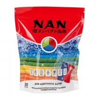 NAN Гель концентрированный для стирки цветного белья в водорастворимых капсулах, 30 шт