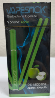 Одноразовая сигарета VAPESTICK V SHISHA 300 затяжек, аромат Яблоко (0%)