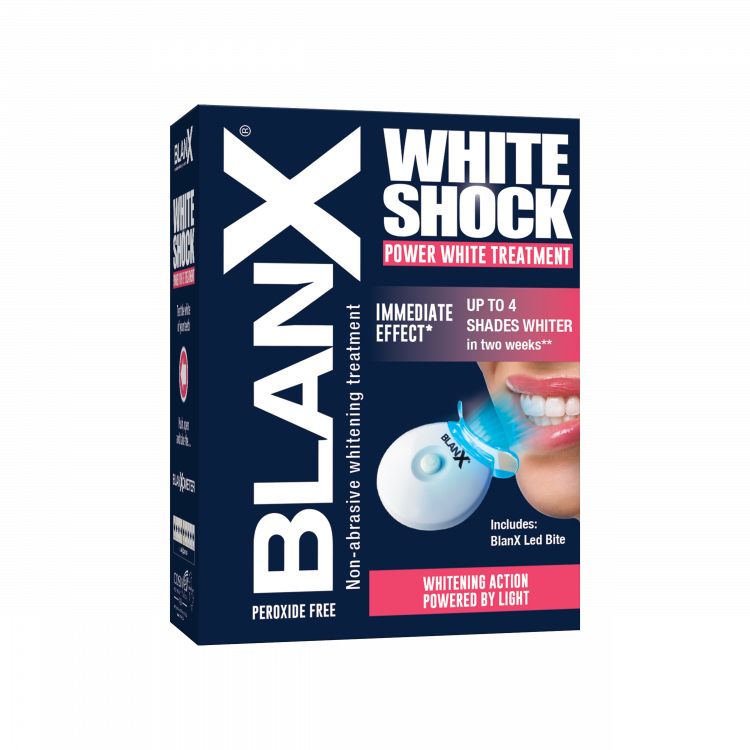 Отбеливающий уход + световой активатор Бланкс / BlanX White Shock Treatment + LED Bite, 50 мл